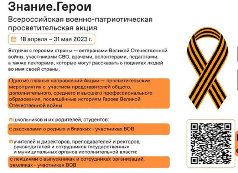 Всероссийская военно-патриотическая акция Знание. Герои.